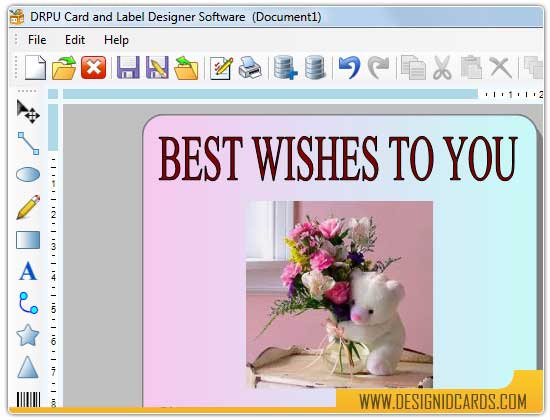 Screenshot of Card Designing Software