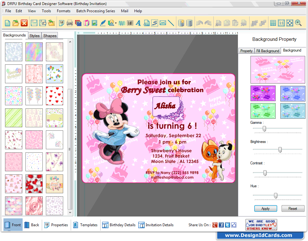 birthday card design software provides facility to create invitation cards software