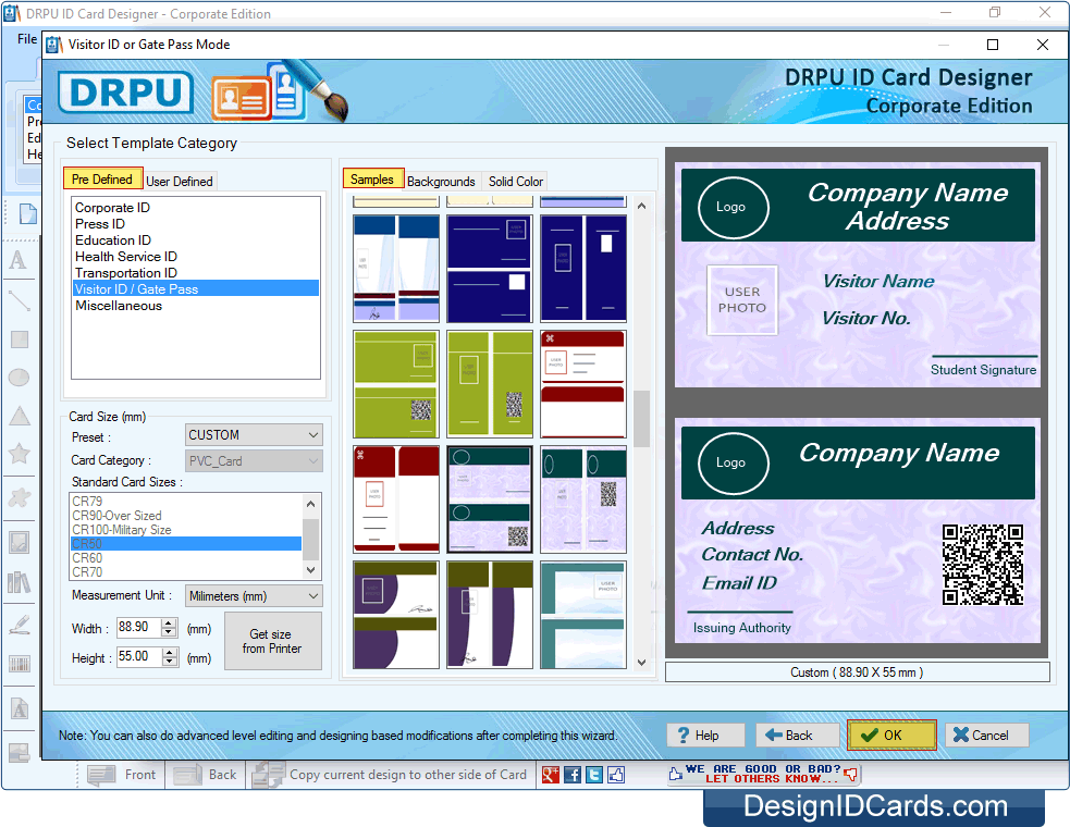 Pre Defined Templates ID Card - Corporate Edition
