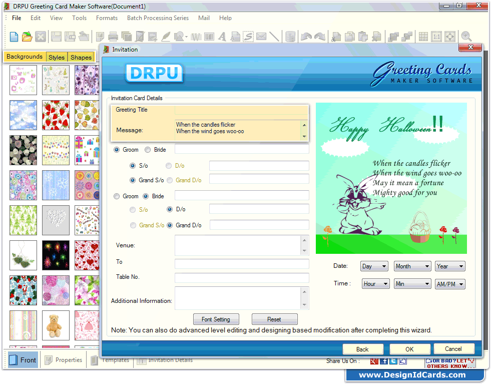 Invitation Card Details Invitation Card Details