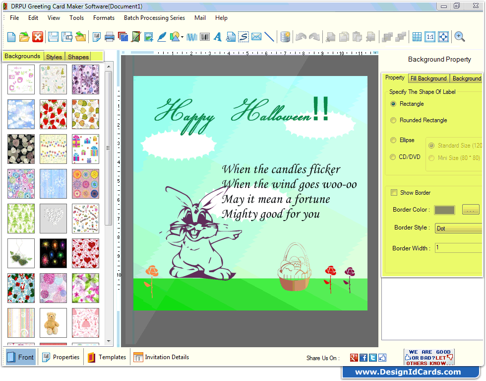Front view of designed Greeting card Front view of designed Greeting card