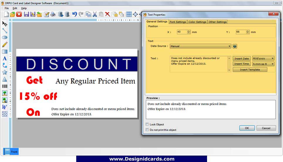 Card and Label Design Software screenshot