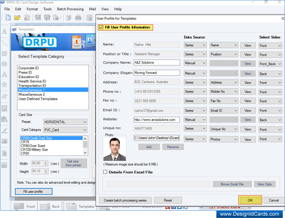 Fill user profile using data set series feature Fill user profile using data set series feature