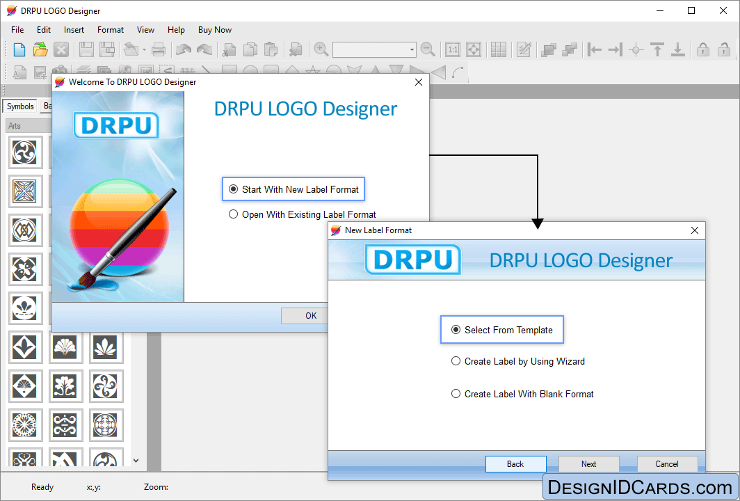 Select Start with New Label Format