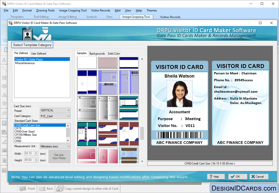Select Pre Defined Template DRPU Gate Pass ID Cards Maker